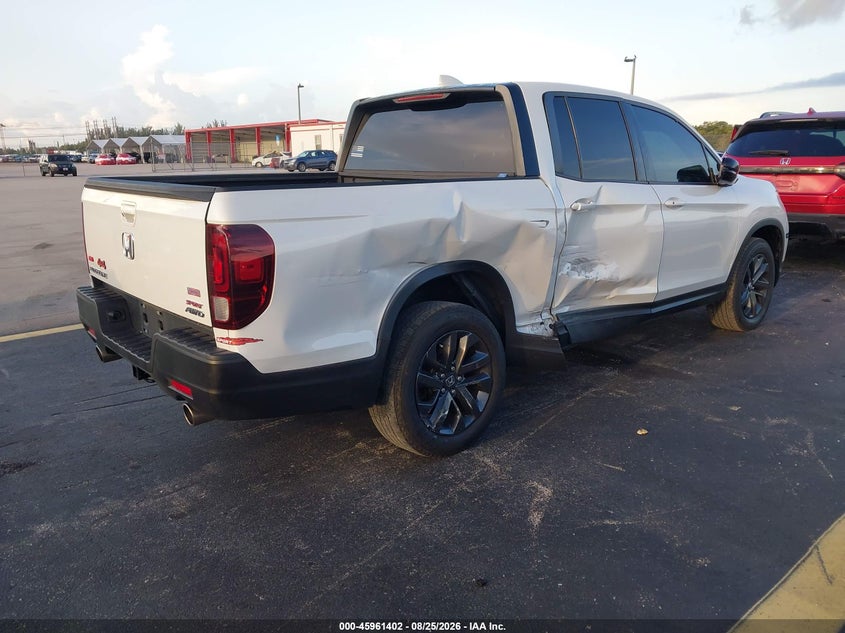 Vin: 5fpyk3f18nb001105, lot: 46460621, honda ridgeline sport 20224