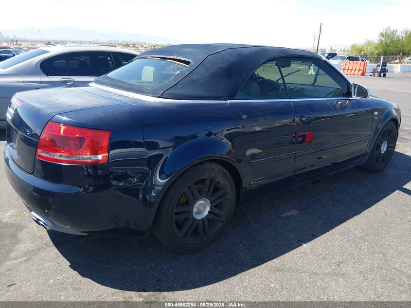 AUDI S4 2007 VIN WUARL48H27K900738