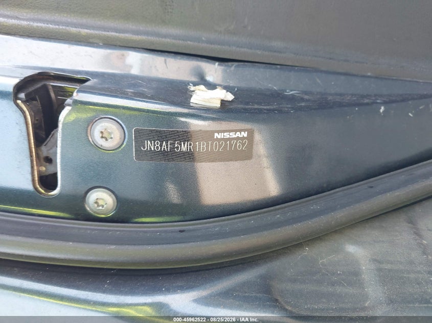 NISSAN JUKE 2011 VIN JN8AF5MR1BT021762