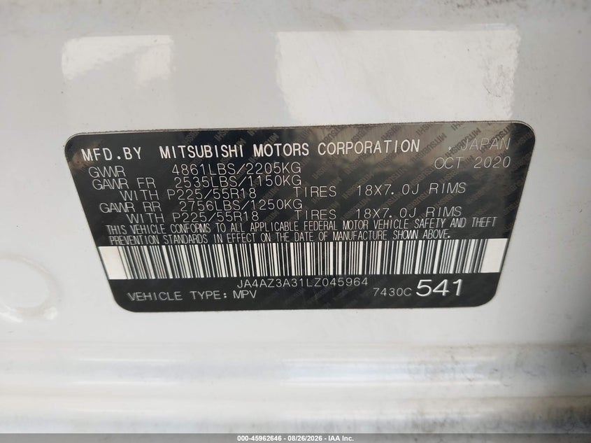 2020 MITSUBISHI OUTLANDER ES 2.4 S-AWC/LE 2.4 S-AWC/SE 2.4 S-AWC/SEL 2.4 S-AWC/SP 2.4 S-AWC · Фото 9