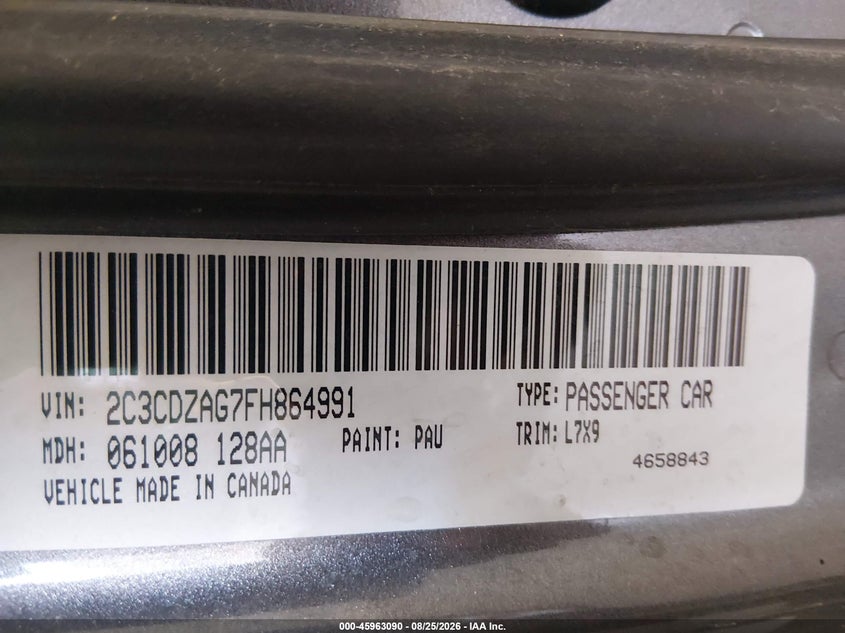 2015 DODGE CHALLENGER COUPE 3.6L V-6 DOHC, VVT, 305HP