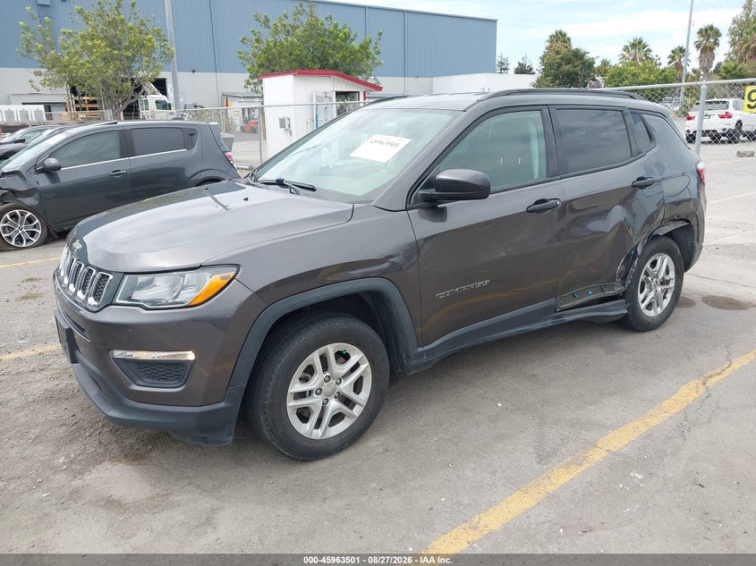 2018 Jeep Compass, Левый зад, IAAI, VIN 3C4NJCAB6JT368188 — фото 2