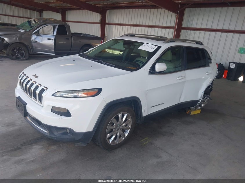 2015 Jeep Cherokee, Left Rear, IAAI, VIN 1C4PJLDS3FW525472 — photo 2