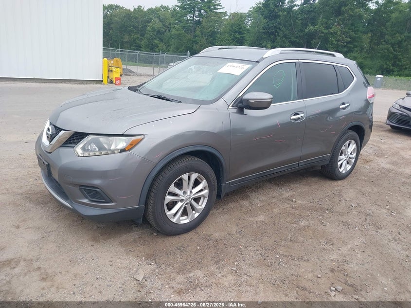 2014 Nissan Rogue, Front & Rear, IAAI, VIN 5N1AT2MV6EC792007 — photo 2