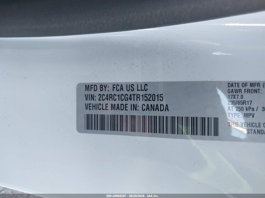 2026 CHRYSLER VOYAGER VAN 3.6L V-6 DOHC, VVT, REGULAR , 287HP