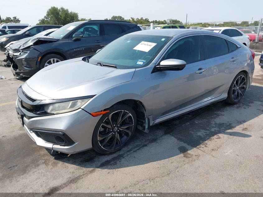 2019 Honda Civic, Left Front, IAAI, VIN 19XFC2E86KE010831 — photo 2