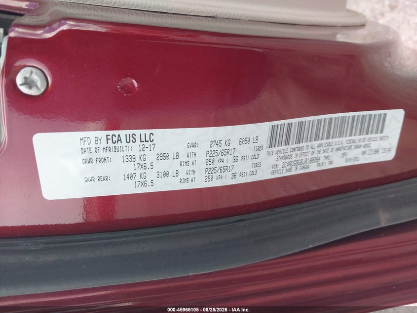 2018 DODGE GRAND CARAVAN auction photo 8