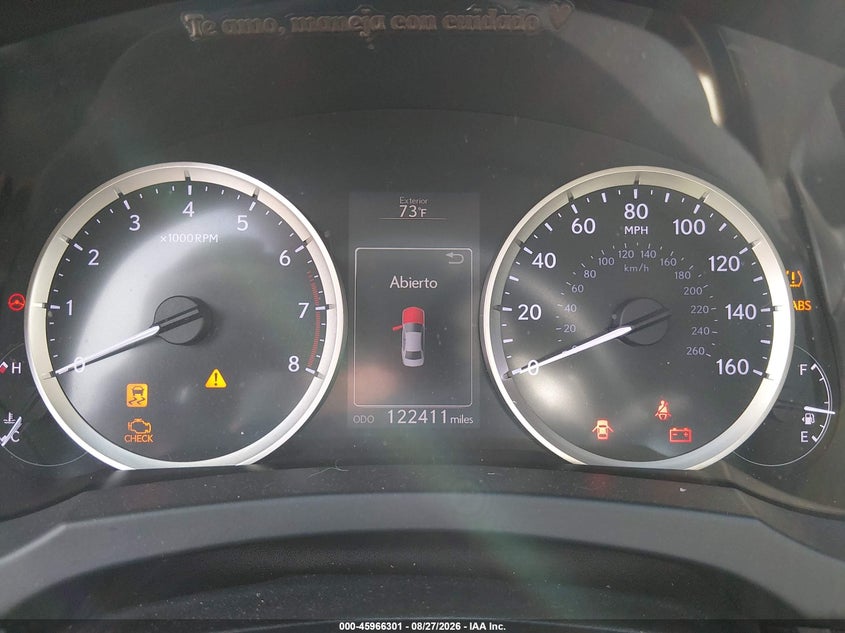 LEXUS IS 250 2015 VIN JTHCF1D2XF5028640