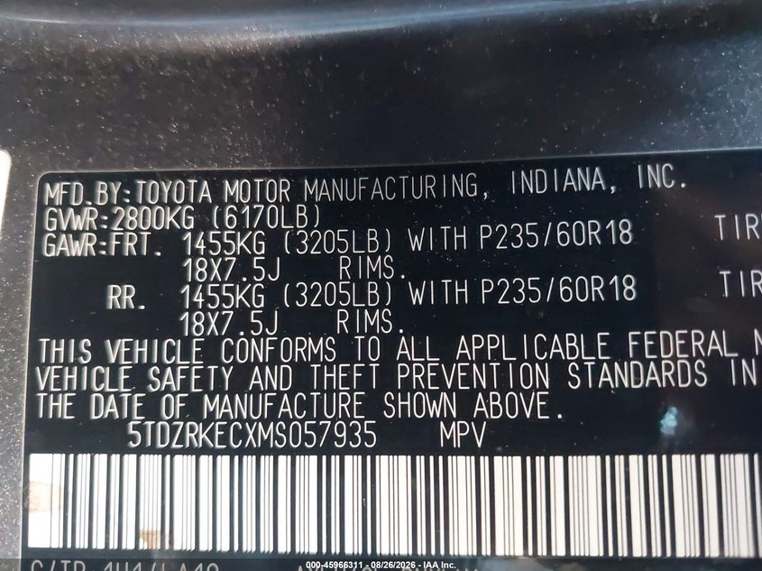TOYOTA SIENNA - zdjęcie 9