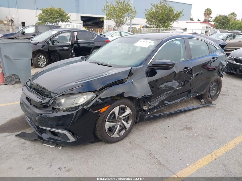 2019 Honda Civic, Left Rear, IAAI, VIN 19XFC2F68KE202054 — photo 2