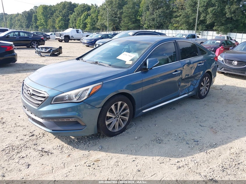 2015 Hyundai Sonata, Лівий бік, IAAI, VIN 5NPE34AF2FH228343 — фото 2