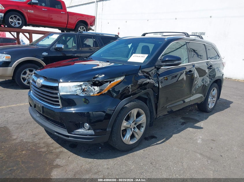 2014 Toyota Highlander, Левый бок, IAAI, VIN 5TDDKRFH1ES048351 — фото 2