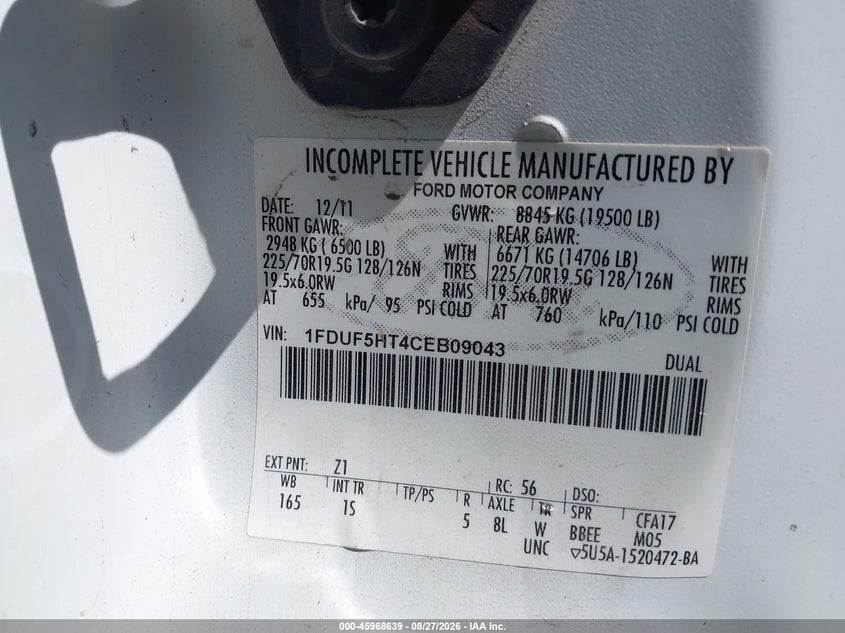 2012 FORD F-550 CHASSIS auction photo 8