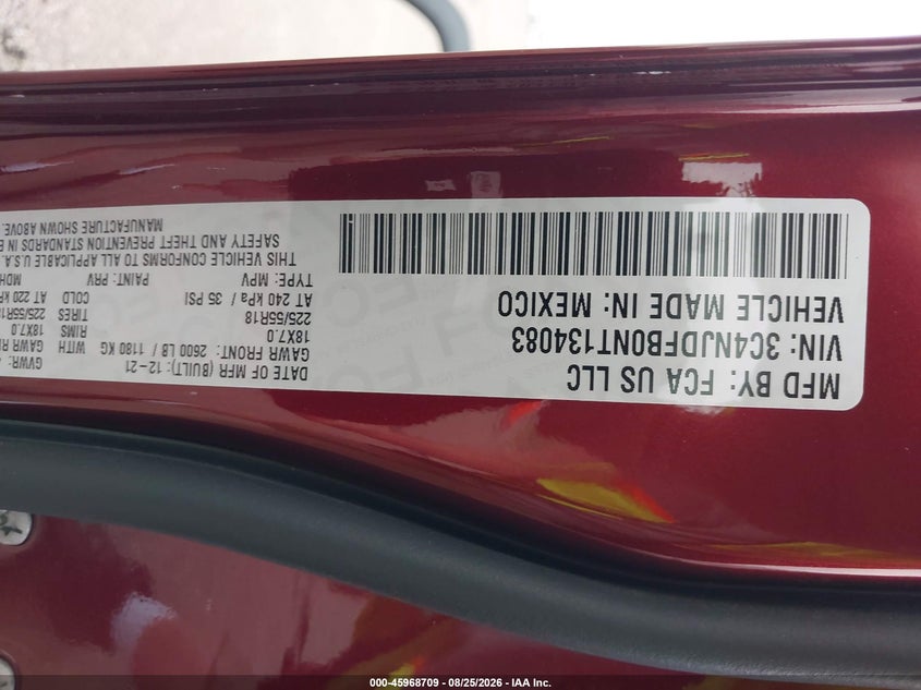 JEEP COMPASS 2022 VIN 3C4NJDFB0NT134083
