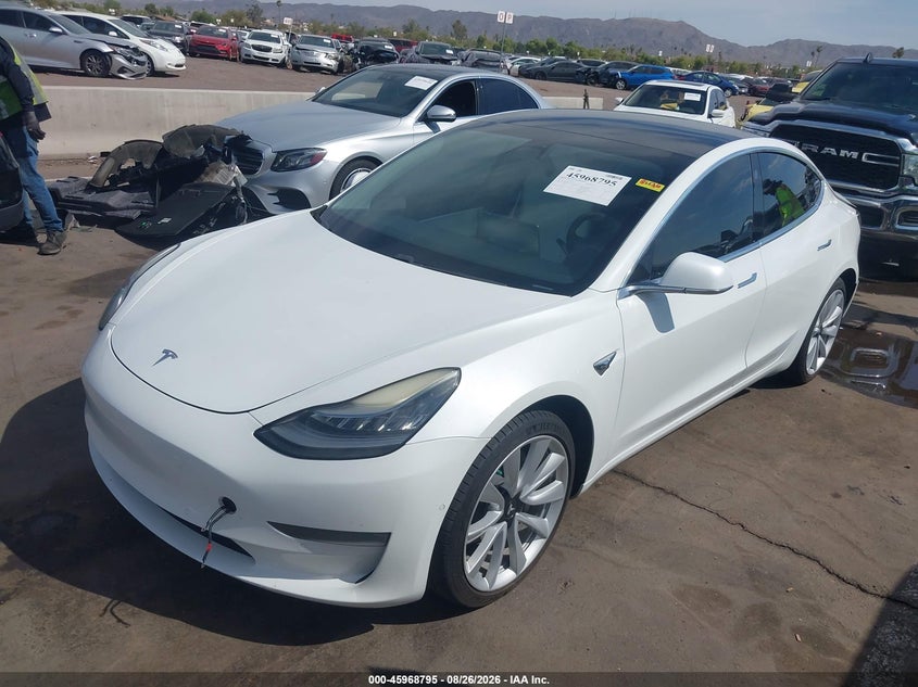 2019 Tesla Model 3, Rear, IAAI, VIN 5YJ3E1EBXKF494757 — photo 2