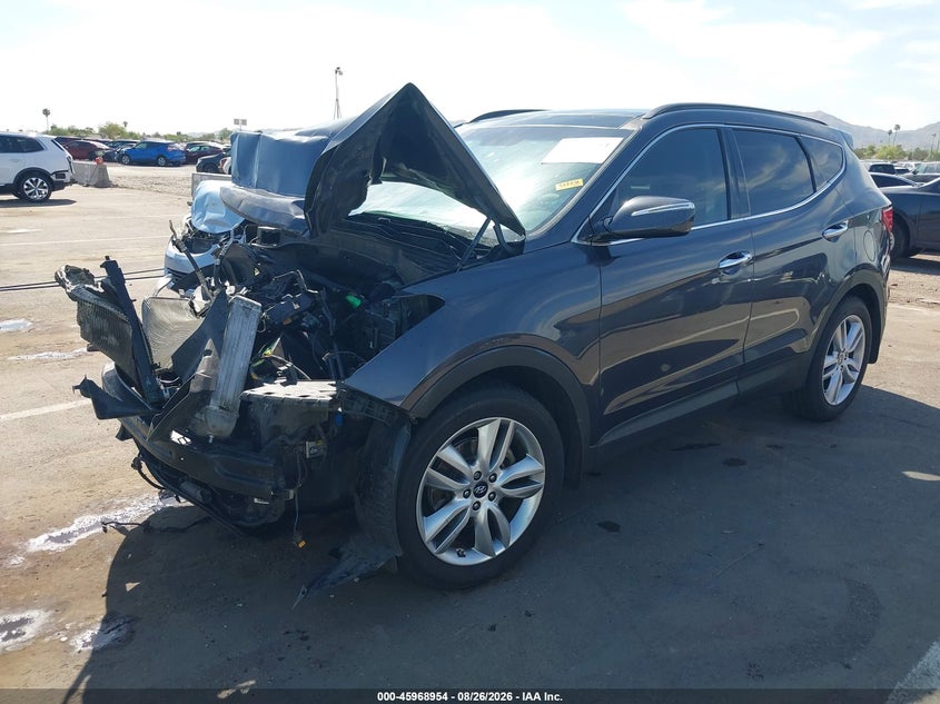 2015 Hyundai Santa Fe Sport 2.0L Turbo, Удар спереди, IAAI, VIN 5XYZW4LA2FG265779 — фото 2
