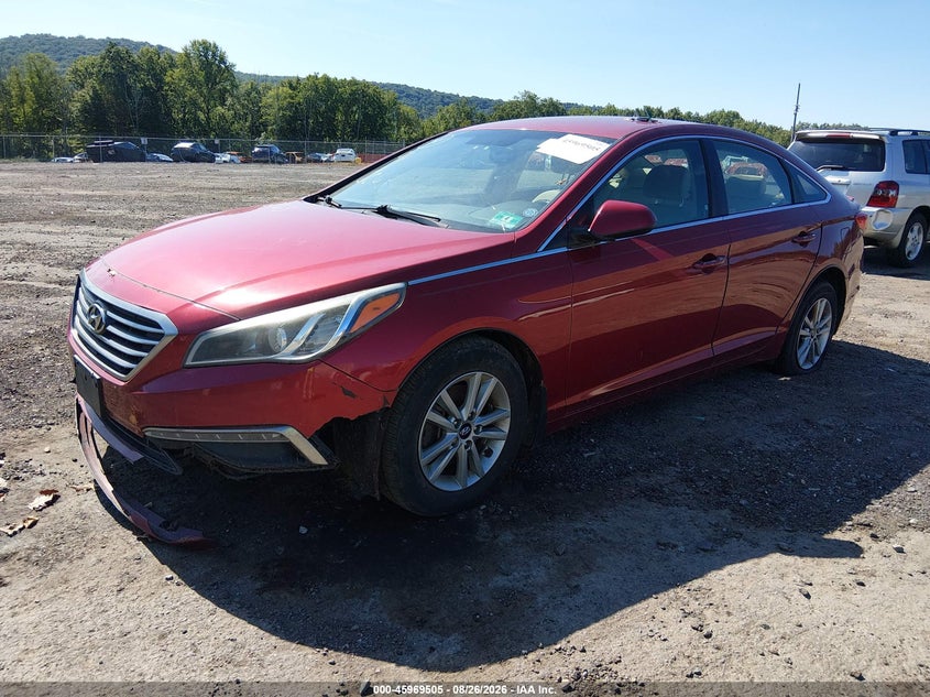 2015 Hyundai Sonata, Обычный износ, IAAI, VIN 5NPE24AF7FH215834 — фото 2