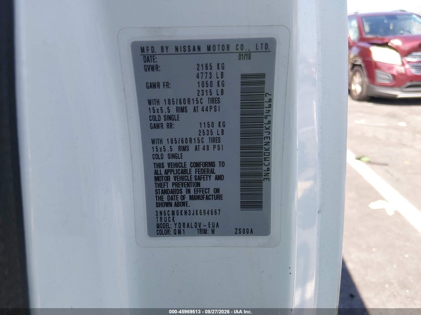 NISSAN NV200 2018 VIN 3N6CM0KN3JK694667