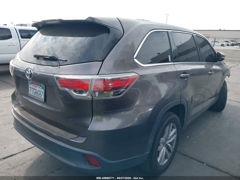 Vin: 5tdzkrfh0gs152676, lot: 46468990, toyota highlander le v6 20164