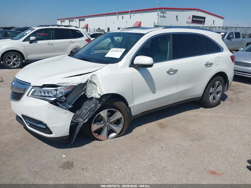 2015 Acura MDX, Left Front, IAAI, VIN 5FRYD4H2XFB016395 — photo 2