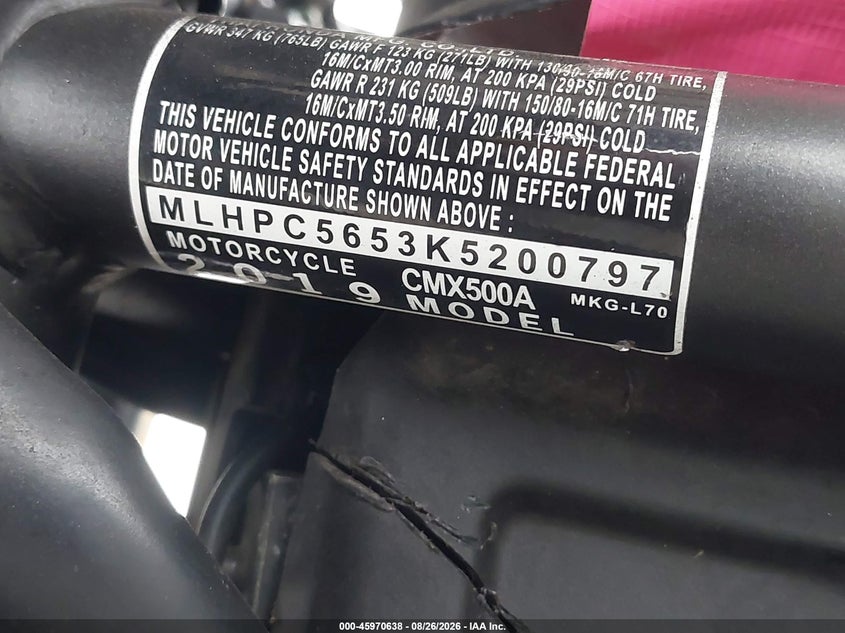 HONDA CMX500 2019