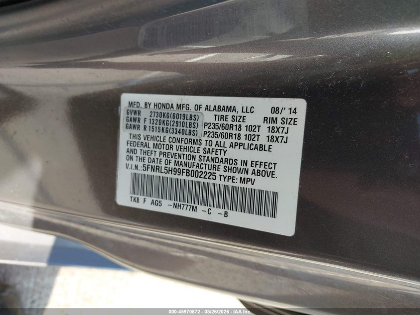 2015 HONDA ODYSSEY TOURING/TOURING ELITE · Photo 9