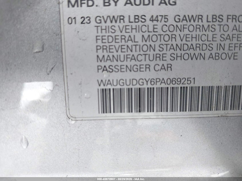 AUDI A3 2023 VIN WAUGUDGY6PA069251