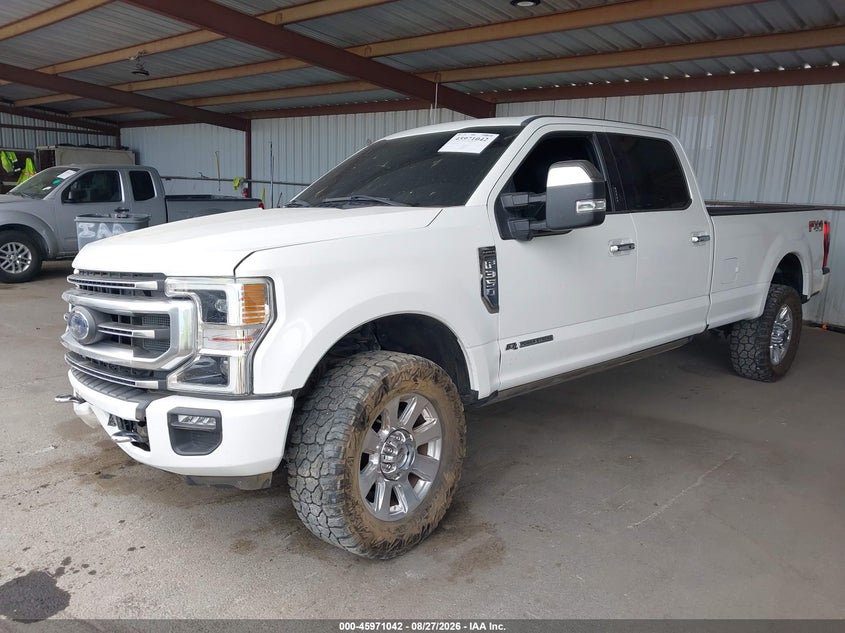 2021 Ford F-350 Platinum, Right Front, IAAI, VIN 1FT8W3BT5MED86787 — photo 2