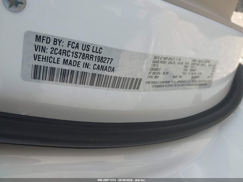 CHRYSLER PACIFICA HYBRID 2024 VIN 2C4RC1S78RR198277
