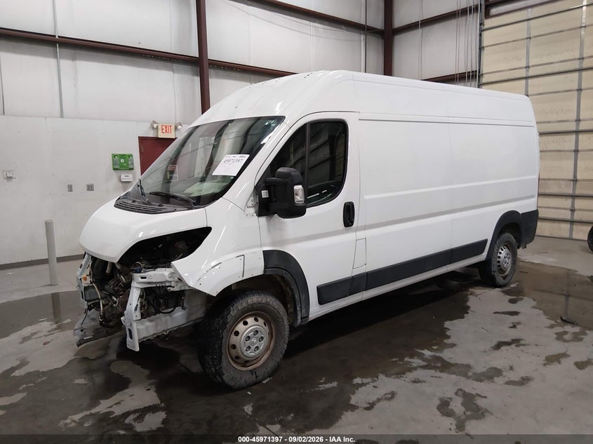 Vin: 3c6lrvdg6re119884, lot: 46470637, ram promaster 2500 tradesman high roof 159 wb w/pass seat 20242
