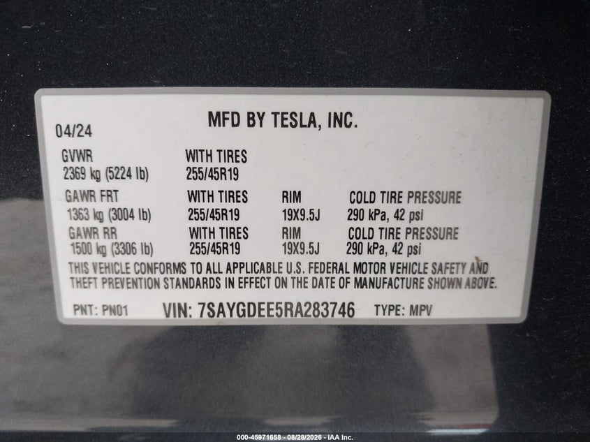 2024 TESLA MODEL Y SPORT UTILITY VEHICLE ELECTRIC
