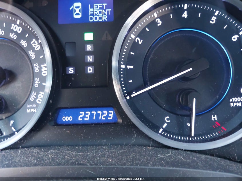 LEXUS IS 250 2012 VIN JTHCF5C25C2035923
