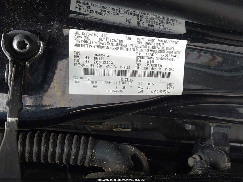 2013 FORD FOCUS ST HATCHBACK 2.0L I-4 DI, DOHC, VVT, TURBO, PREMIUM , 252HP