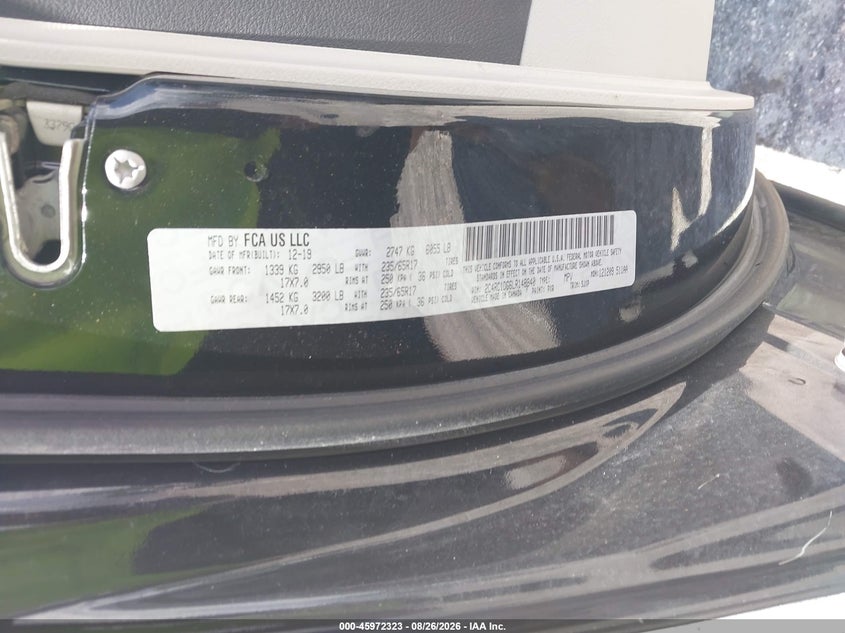 CHRYSLER VOYAGER 2020 VIN 2C4RC1DG6LR148840