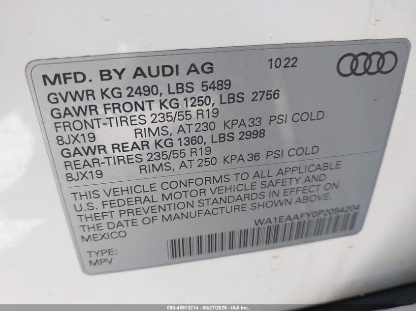 2023 AUDI Q5 PREMIUM PLUS 45 TFSI S LINE QUATTRO · Фото 9