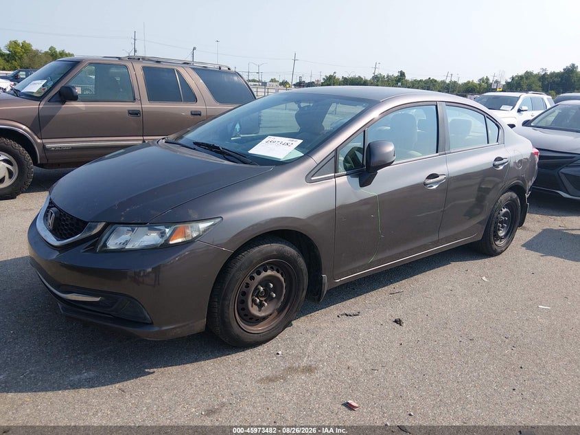 2013 Honda Civic, Удар сзади, IAAI, VIN 19XFB2F52DE020752 — фото 2