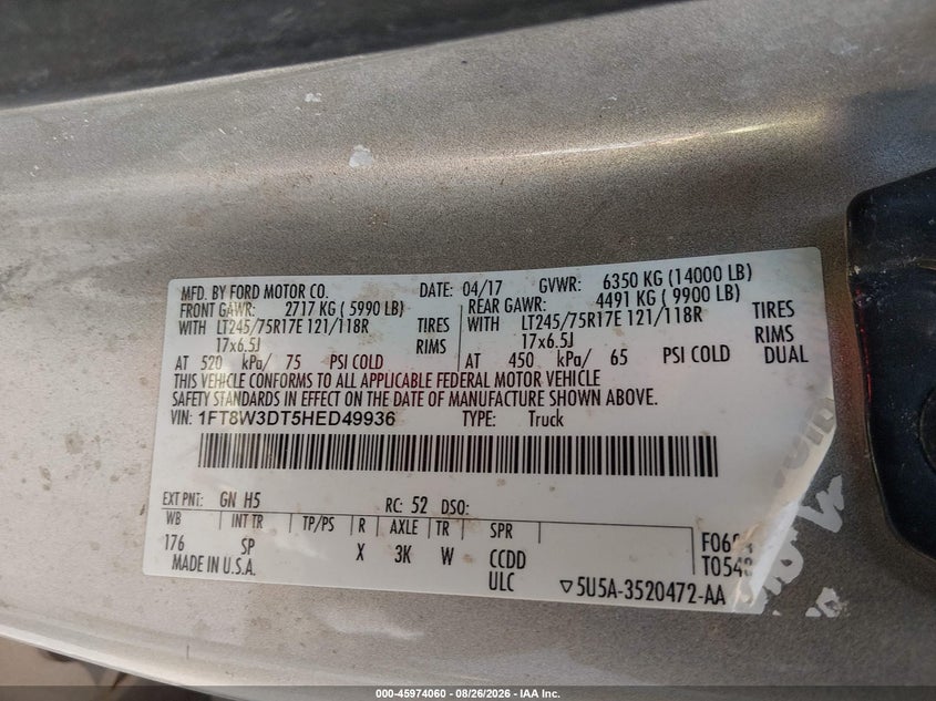 2017 FORD F-350 auction photo 8