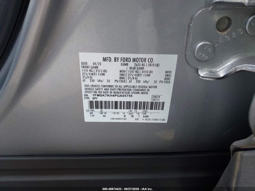 2023 FORD EXPLORER SPORT UTILITY VEHICLE 2.3L I-4 DI, DOHC, VVT, TURBO, 300HP