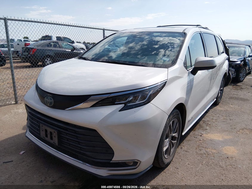 Vin: 5tdyrkecxms027748, lot: 46473827, toyota sienna xle 20212
