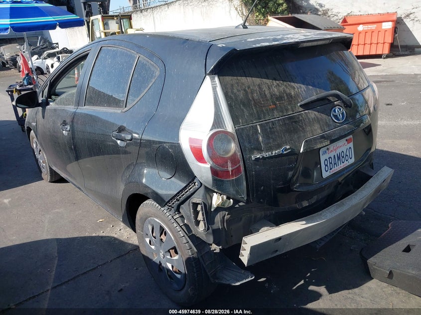 Vin: jtdkdtb32d1536969, lot: 46473879, toyota prius c one 20133