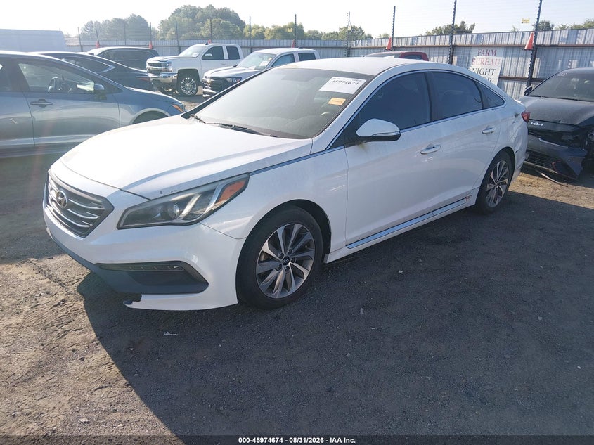 2015 Hyundai Sonata, Звичайний знос, IAAI, VIN 5NPE34AF4FH031724 — фото 2