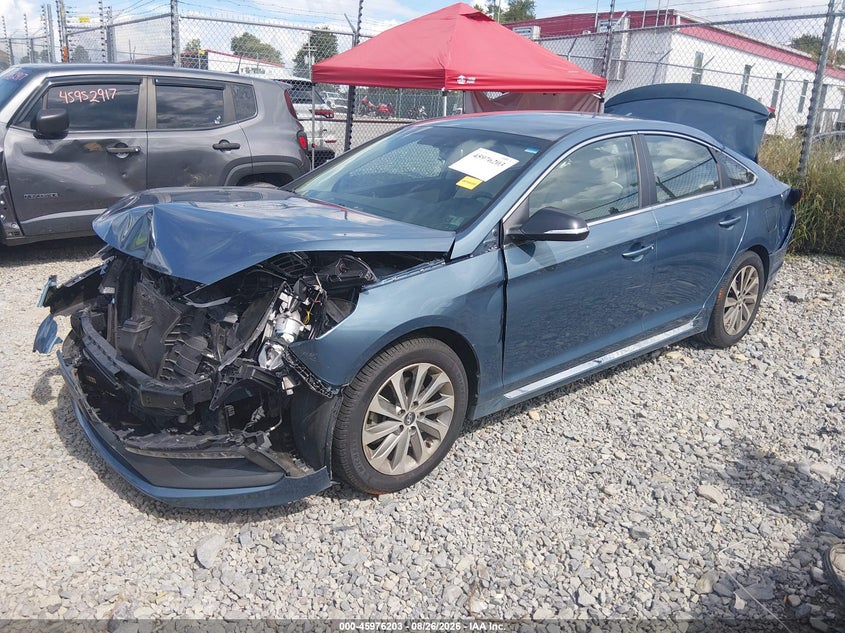 2017 Hyundai Sonata, Front End, IAAI, VIN 5NPE34AF4HH449977 — photo 2