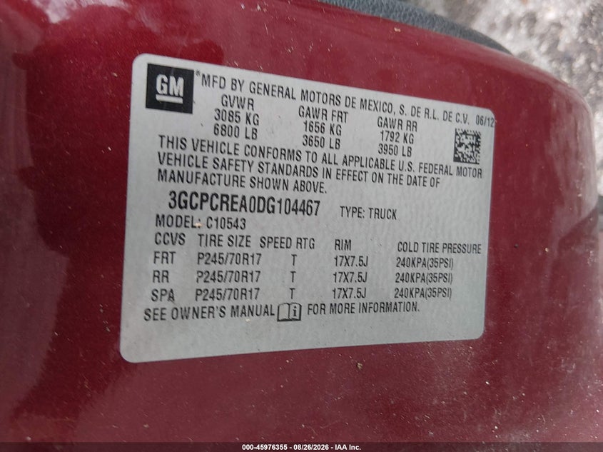 2013 CHEVROLET SILVERADO PICKUP 4.8L V-8 VVT, 302HP