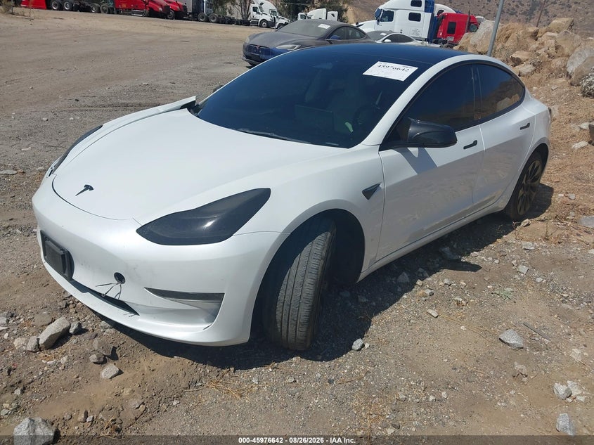 Vin: 5yj3e1ea6pf384285, lot: 46475882, tesla model 3 rear-wheel drive 20232