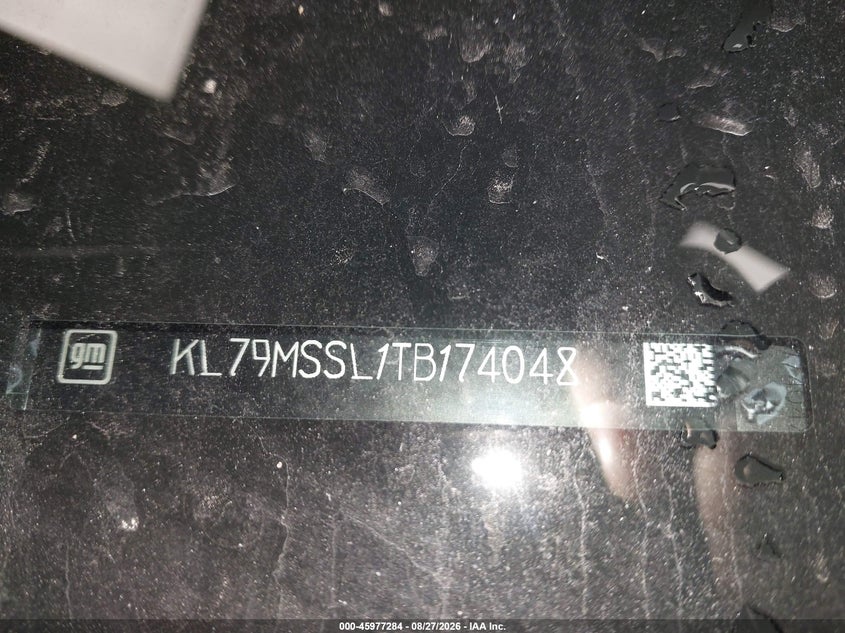 CHEVROLET TRAILBLAZER 2026 VIN KL79MSSL1TB174048