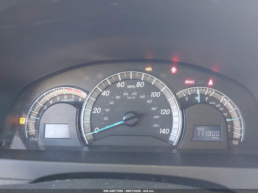 2012 TOYOTA CAMRY SEDAN 2.5L I-4 DOHC, VVT, REGULAR , 173HP