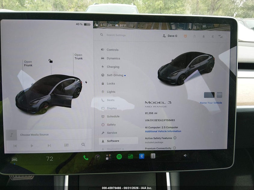 TESLA MODEL 3 2018 VIN 5YJ3E1EA2JF158493