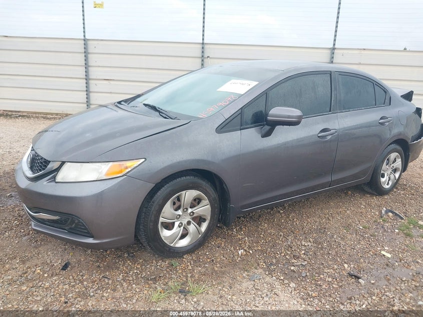 2014 Honda Civic, Rear, IAAI, VIN 19XFB2F59EE005246 — photo 2
