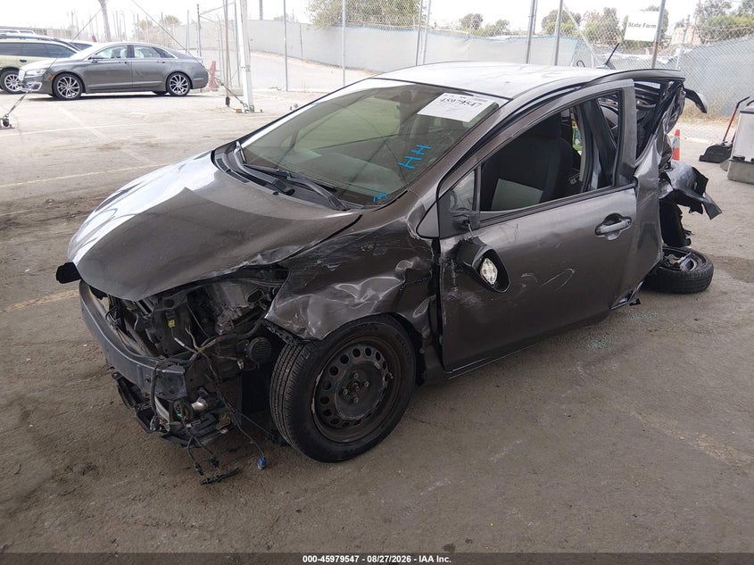 2012 Toyota Prius c, Front & Rear, IAAI, VIN JTDKDTB35C1501907 — photo 2