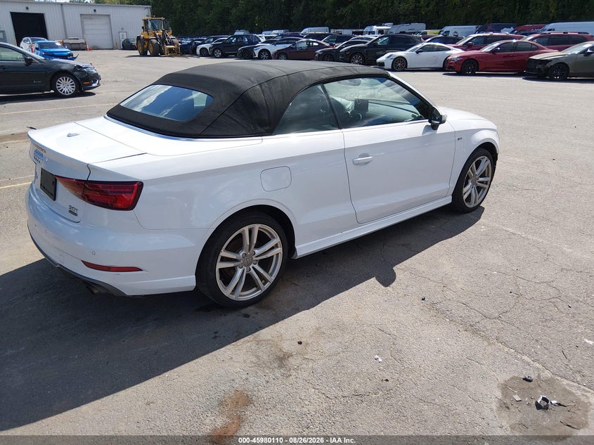 2018 AUDI A3 CABRIO 2.0L I-4 DI, DOHC, VVT, TURBO, 220HP
